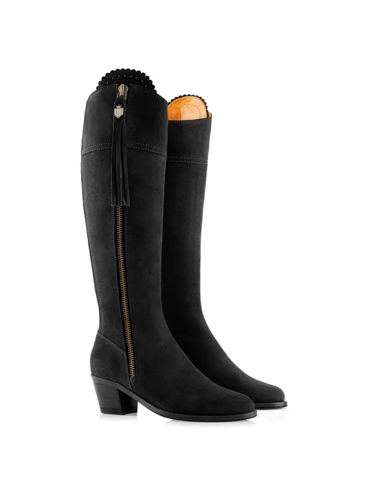 Regina black Heeled Knee-high Boots        - Sporting Fit