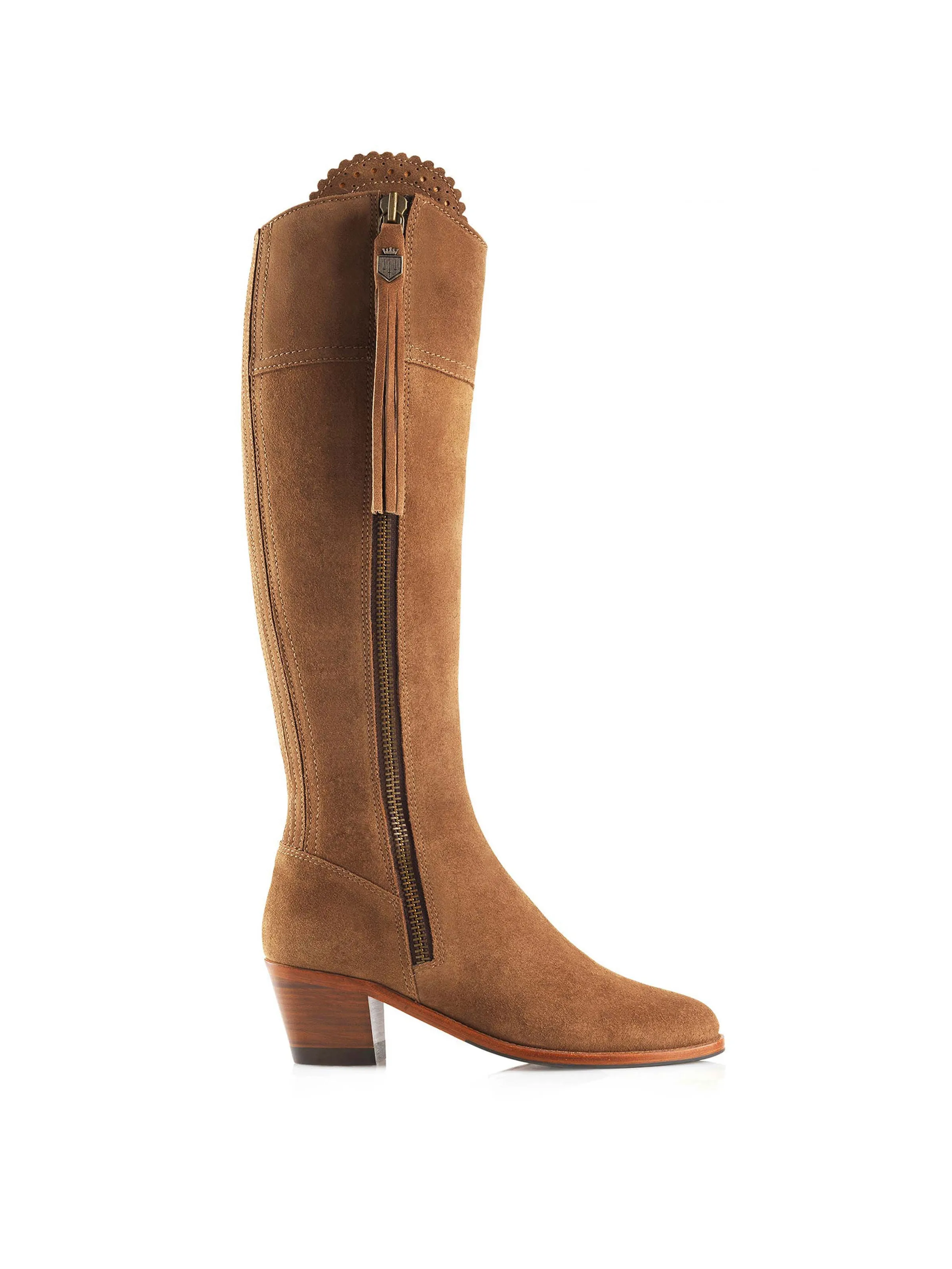 Regina tan Heeled Knee-high Boots        - Sporting Fit