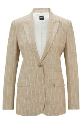 Regular-fit jacket in pinstripe material with signature lining