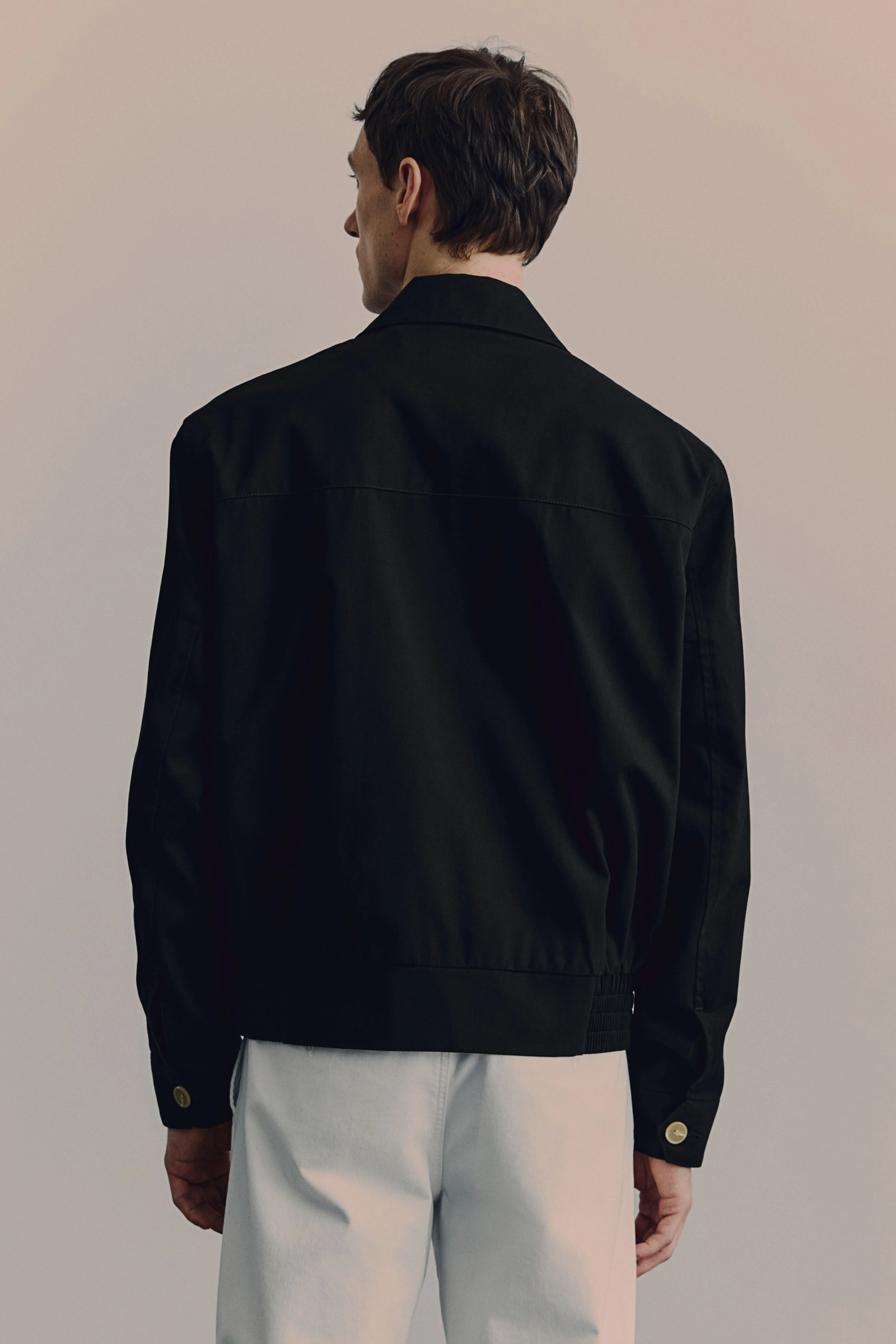 Regular Fit Twill jacket - Long sleeve - Regular length - Black - Men | H&M GB