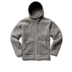 Reigning Champ Men Knit Polartec Sherpa Fullzip Hoodie Quarry RC-3834-QUA