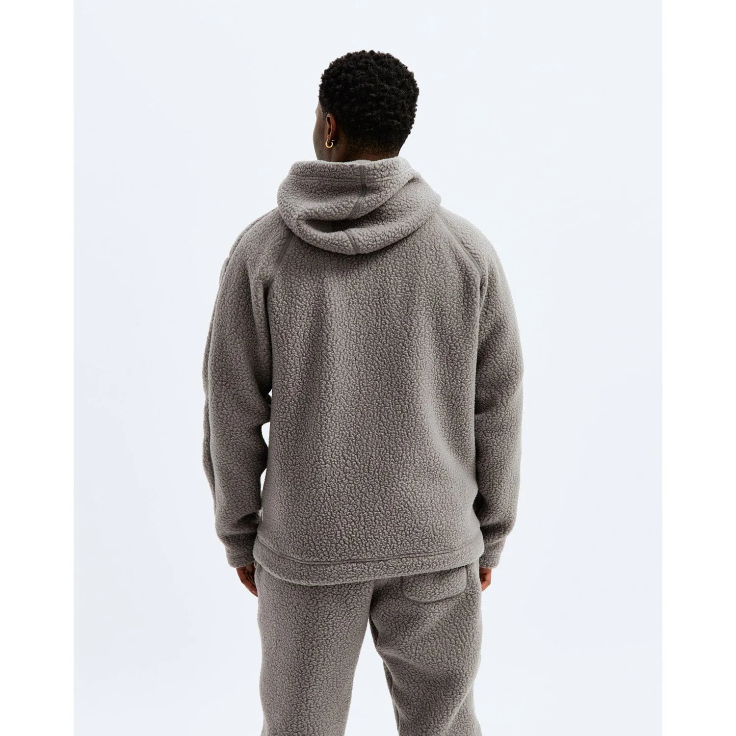 Reigning Champ Men Knit Polartec Sherpa Fullzip Hoodie Quarry RC-3834-QUA