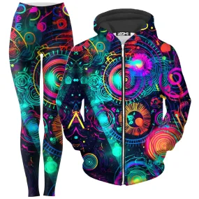 Retro Trip Zip-Up Hoodie and Leggings Combo