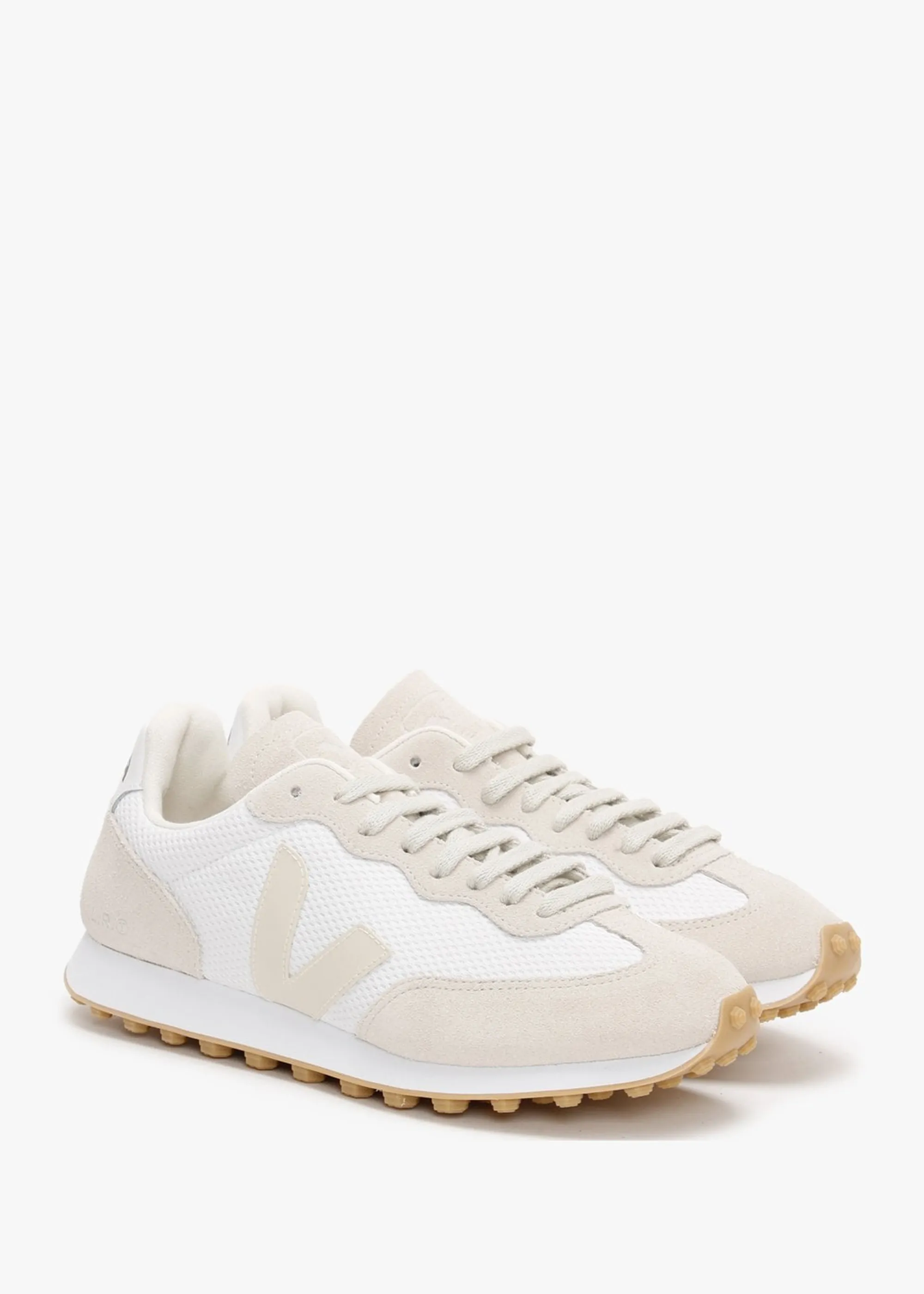 Rio Branco White Pierre Natural Suede & Mesh Trainers