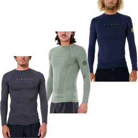 Rip Curl Mens Dawn Patrol Perf Long Sleeve UV Protect T-Shirt Rash Vest