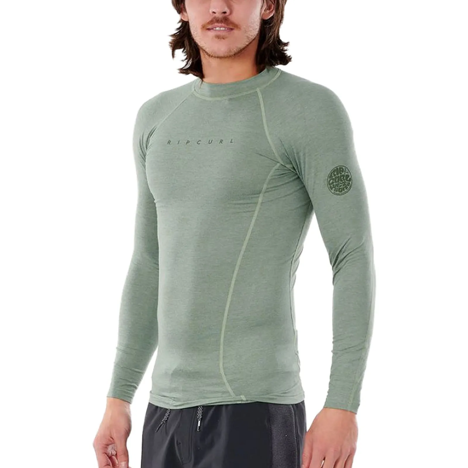 Rip Curl Mens Dawn Patrol Perf Long Sleeve UV Protect T-Shirt Rash Vest