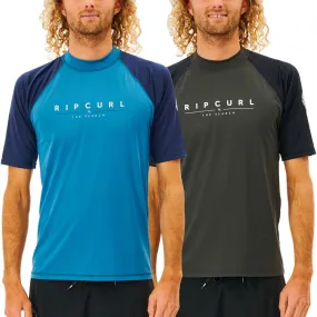 Rip Curl Mens Shockwaves Short Sleeve UV Protect T-Shirt Rash Vest