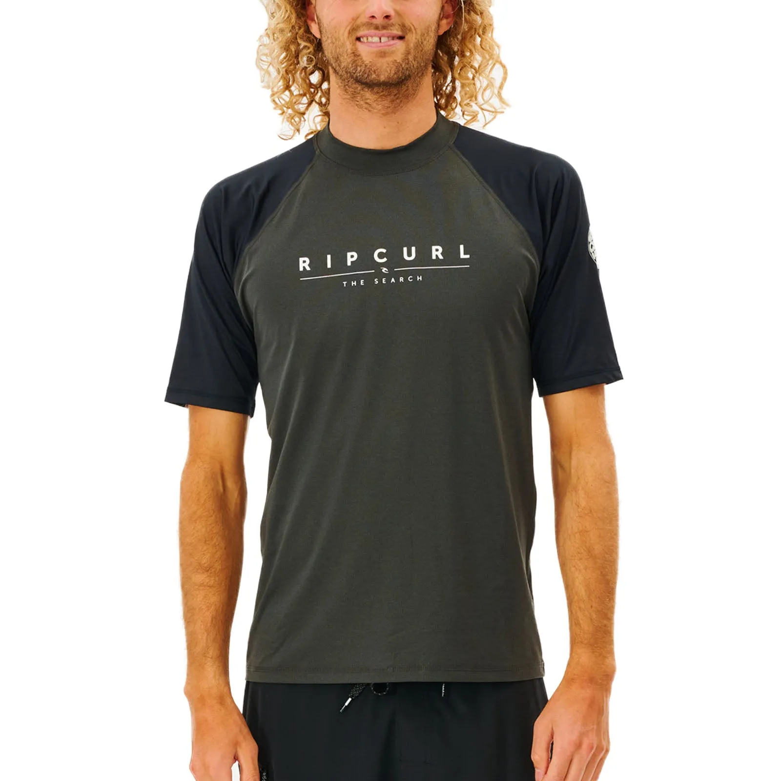 Rip Curl Mens Shockwaves Short Sleeve UV Protect T-Shirt Rash Vest