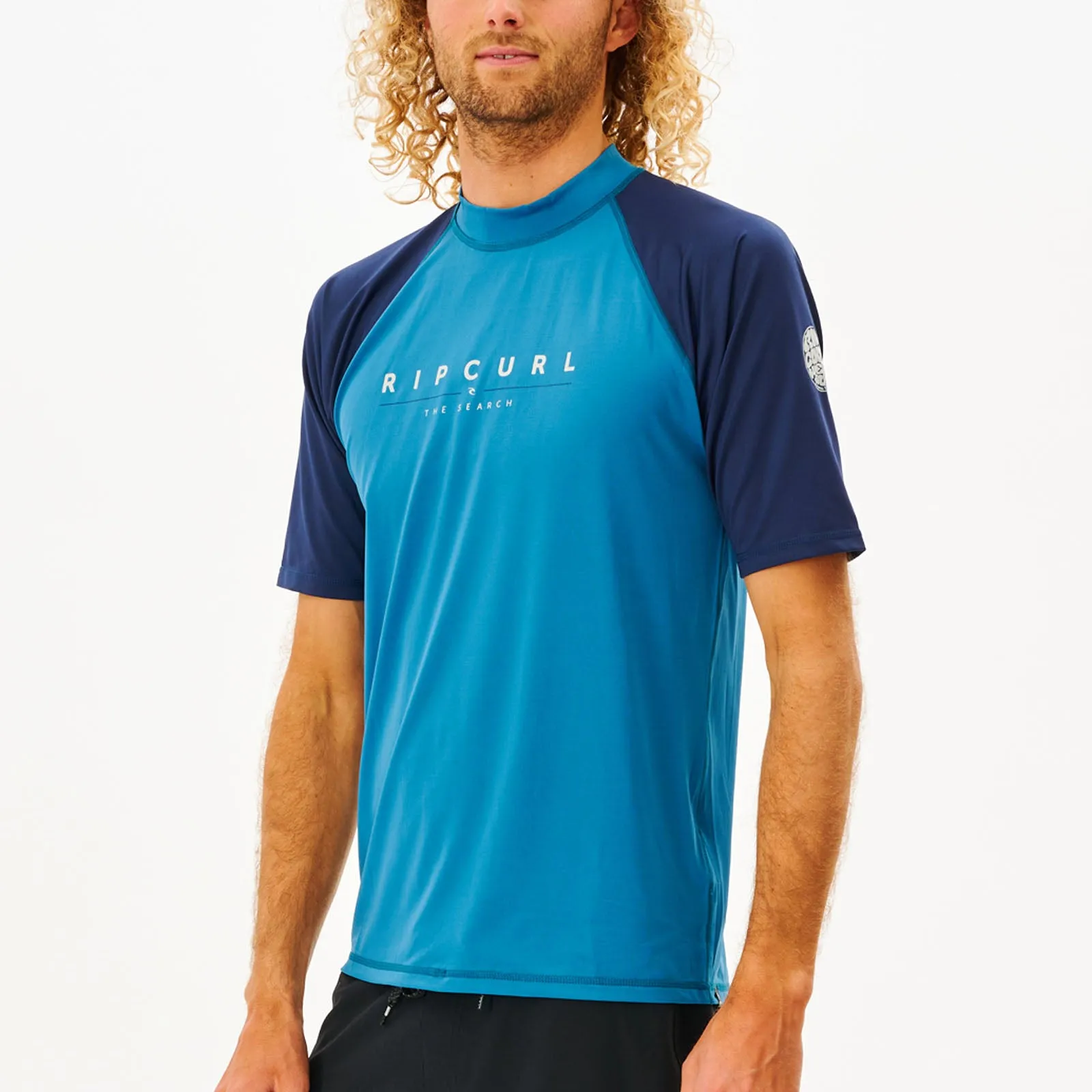 Rip Curl Mens Shockwaves Short Sleeve UV Protect T-Shirt Rash Vest