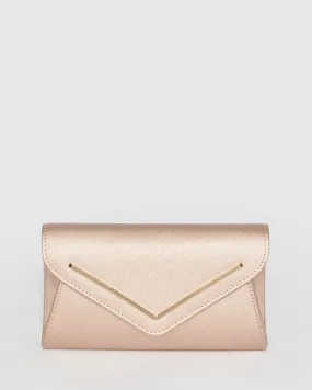 Rose Gold Clare Bar Clutch Bag