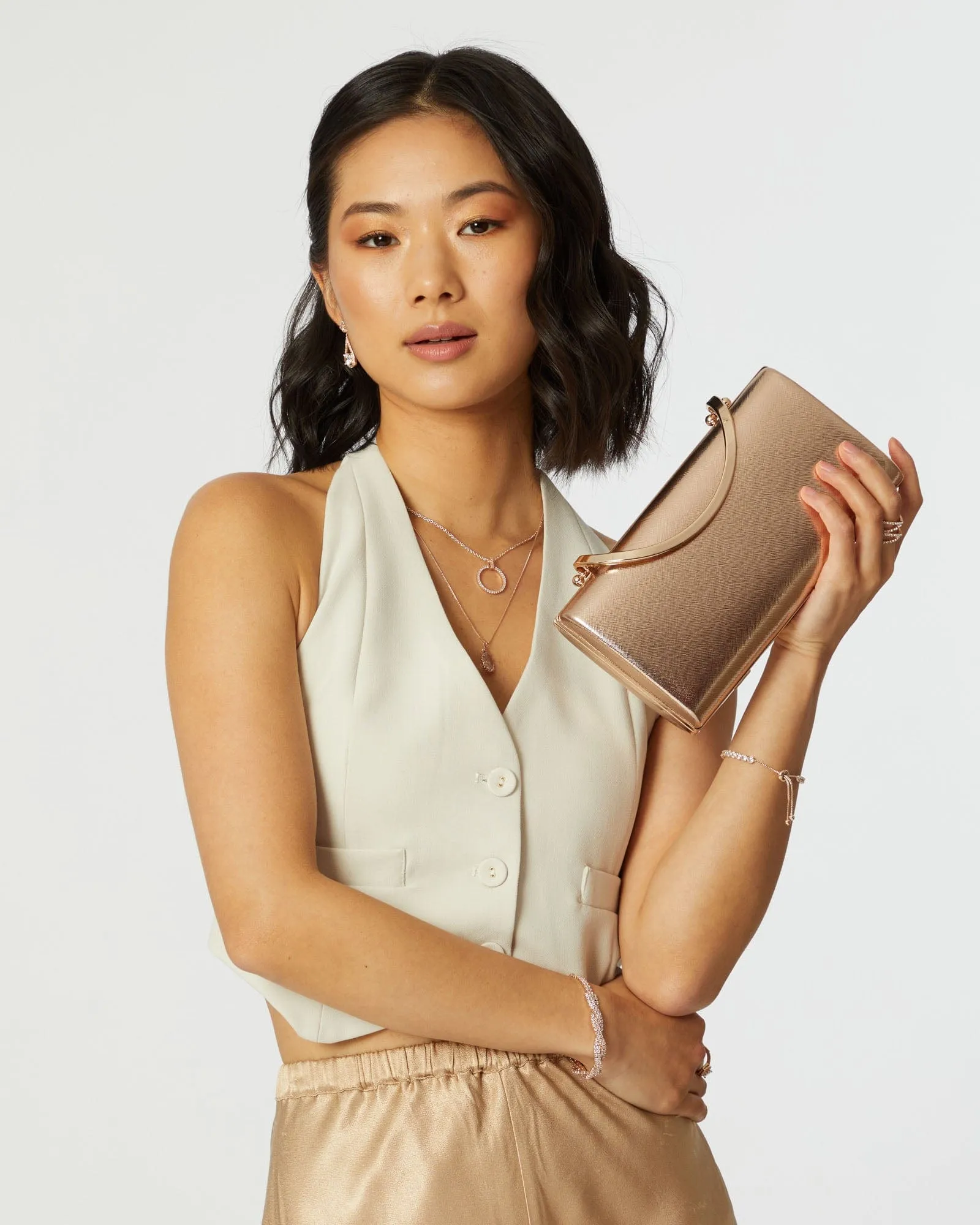 Rose Gold Lilah Clutch Bag