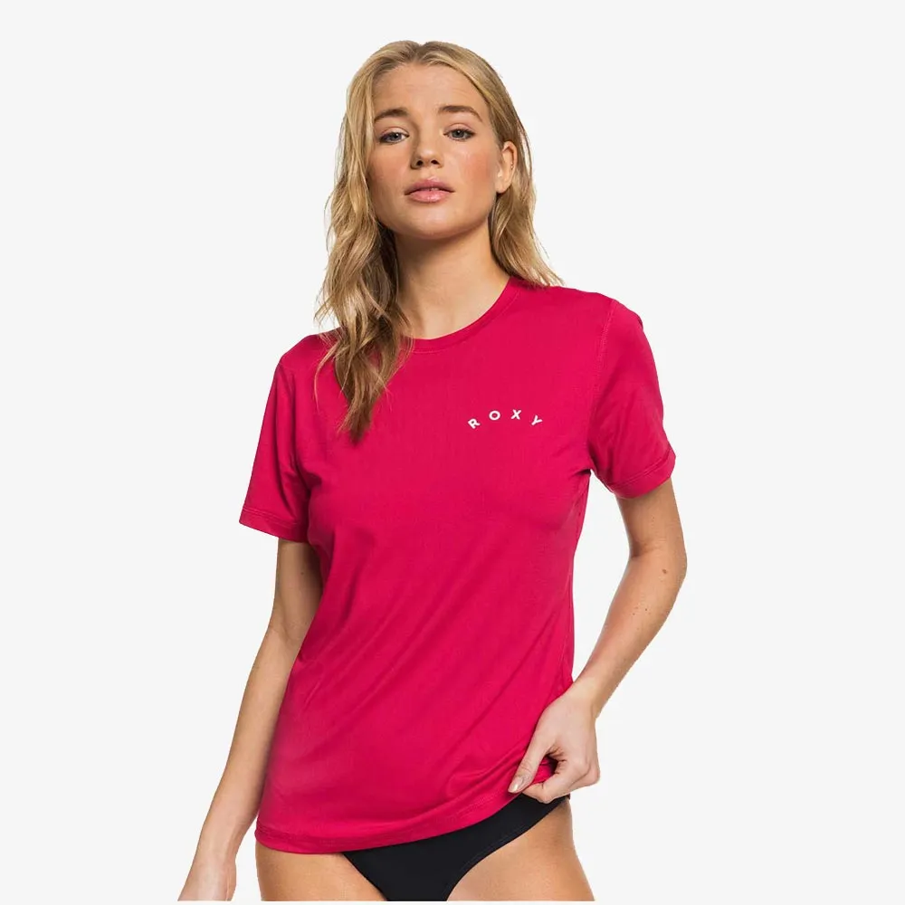 Roxy Enjoy Waves Short Sleeved Rash Vest - Cerise