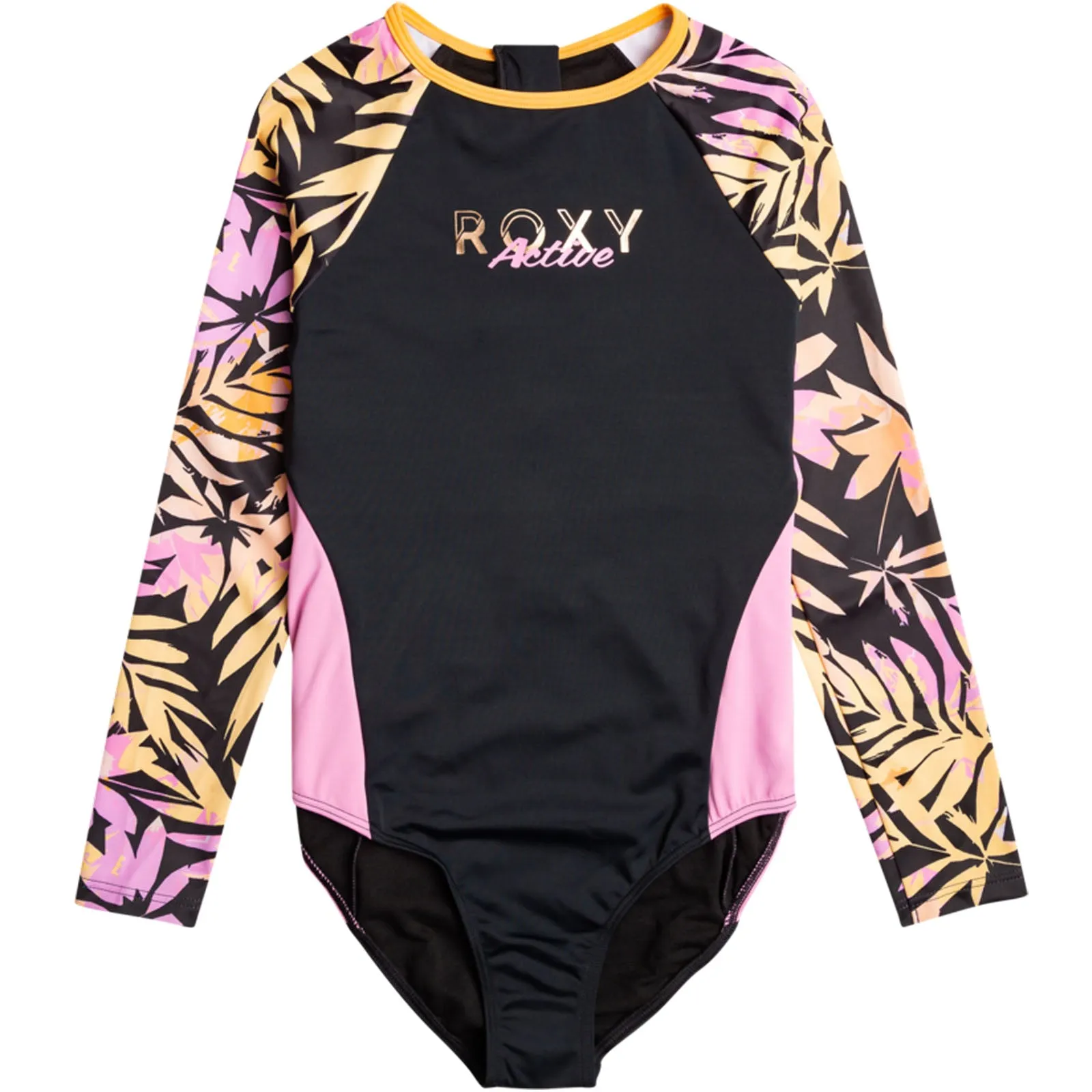 Roxy Kids Active Joy Long Sleeve One Piece Rash Vest - Anthracite