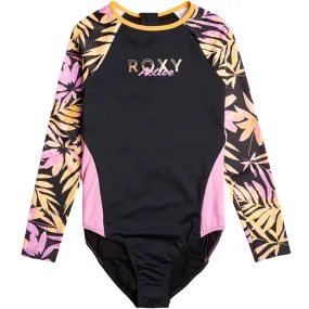 Roxy Kids Active Joy Long Sleeve One Piece Rash Vest - Anthracite