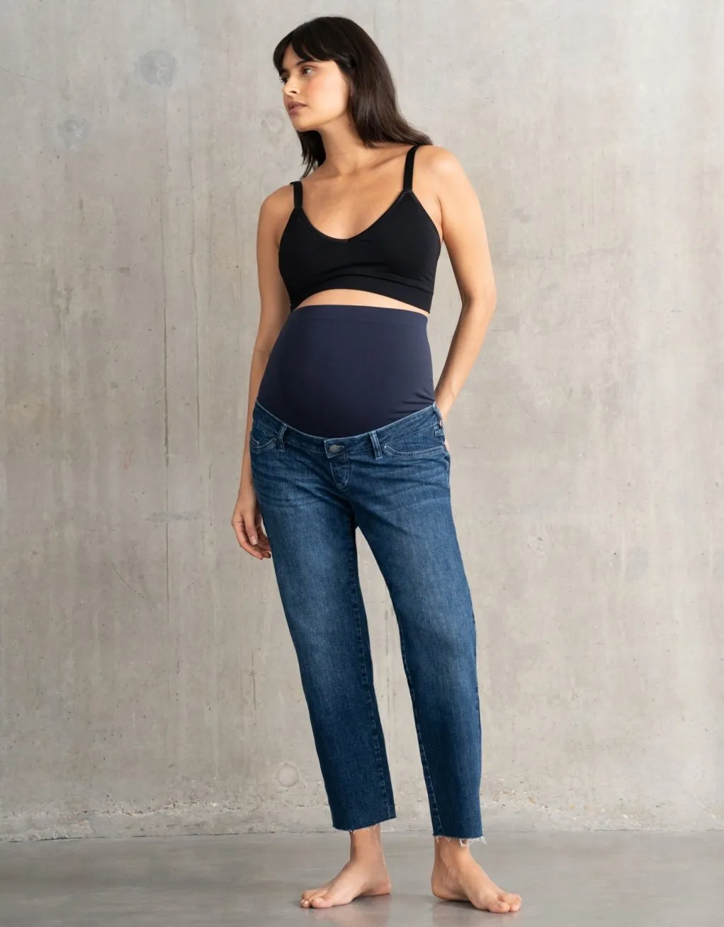 Ryder | Organic Tapered Frayed Hem Maternity Jeans