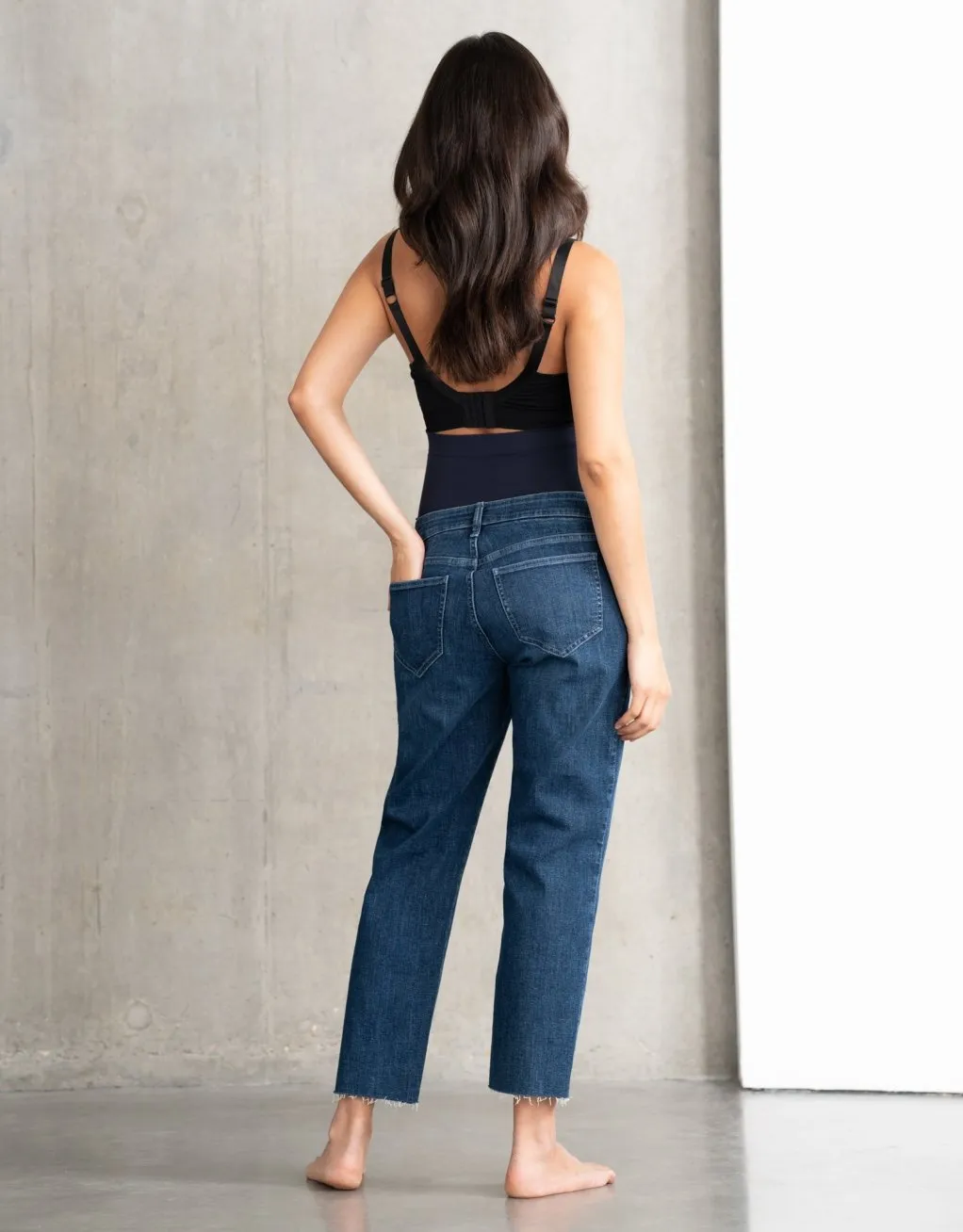 Ryder | Organic Tapered Frayed Hem Maternity Jeans