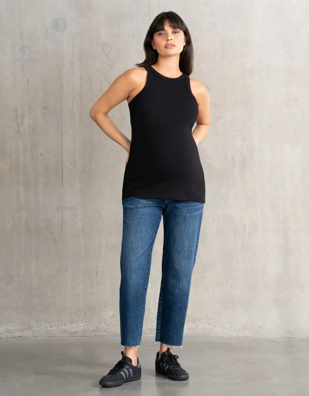 Ryder | Organic Tapered Frayed Hem Maternity Jeans