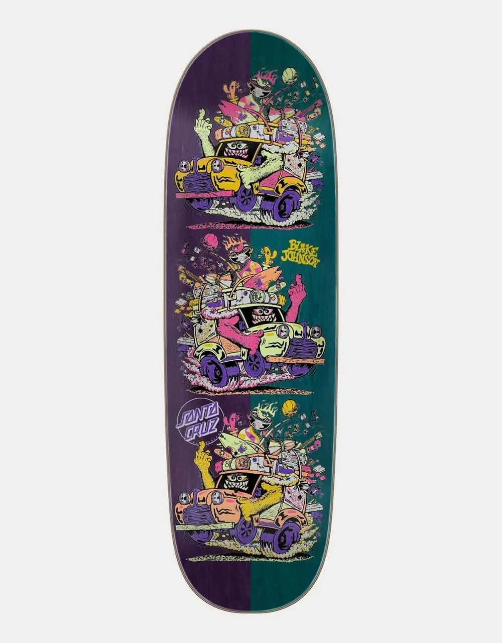 Santa Cruz Johnson Beastwagon Crew Shaped Skateboard Deck - 8.8