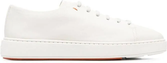 Santoni embossed-logo tongue low-top sneakers White