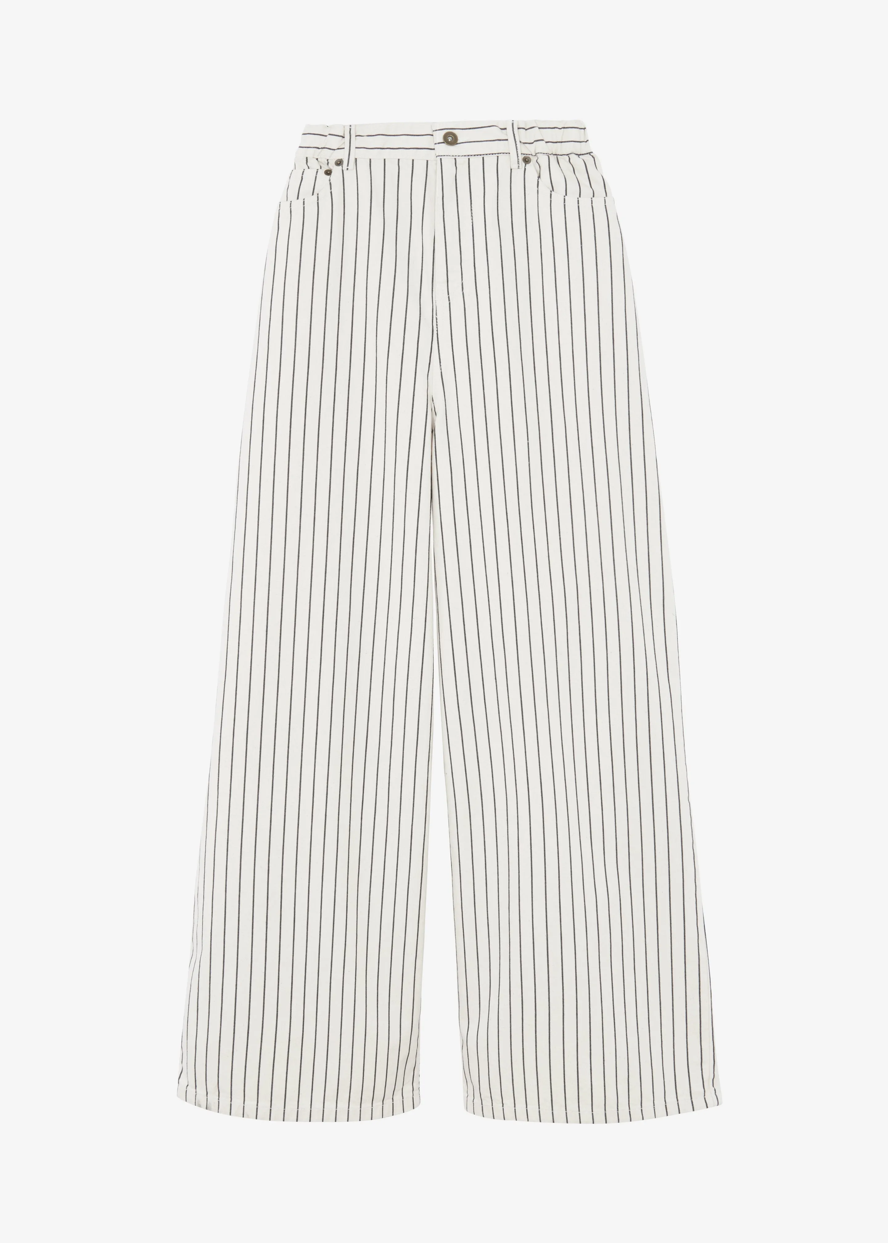 Sasha Wide Leg Jeans - Cream/Black Stripe