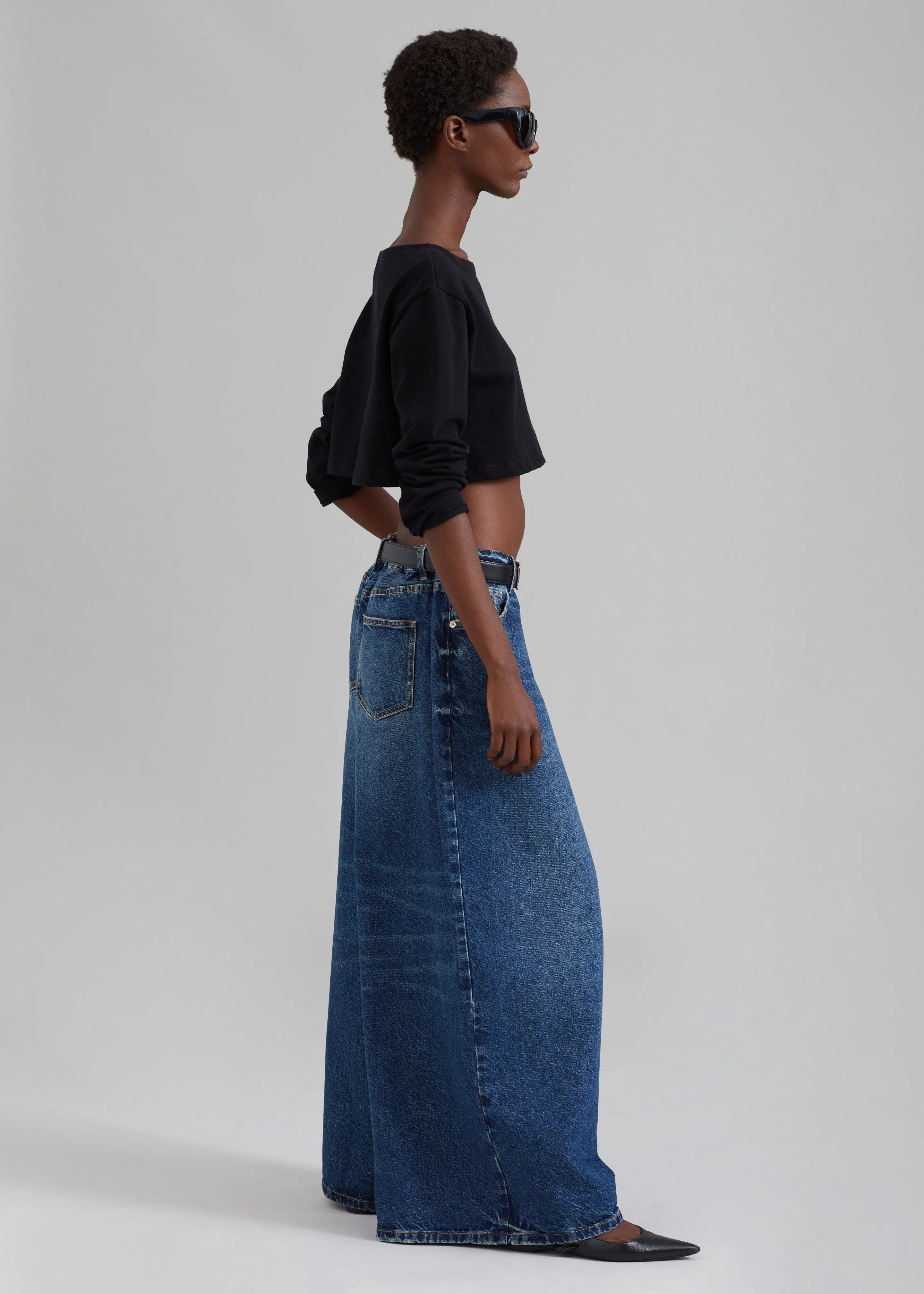 Sasha Wide Leg Jeans - Dark Blue