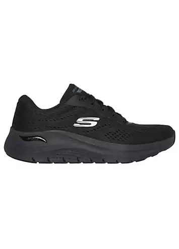 Skechers Black Mesh Arch Fit 2.0 Big League Trainers | Grattan