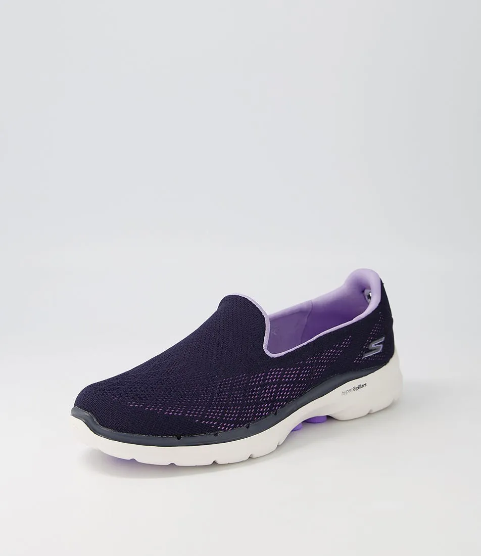 SKECHERS Go Walk 6 Navy Lavender Sneakers