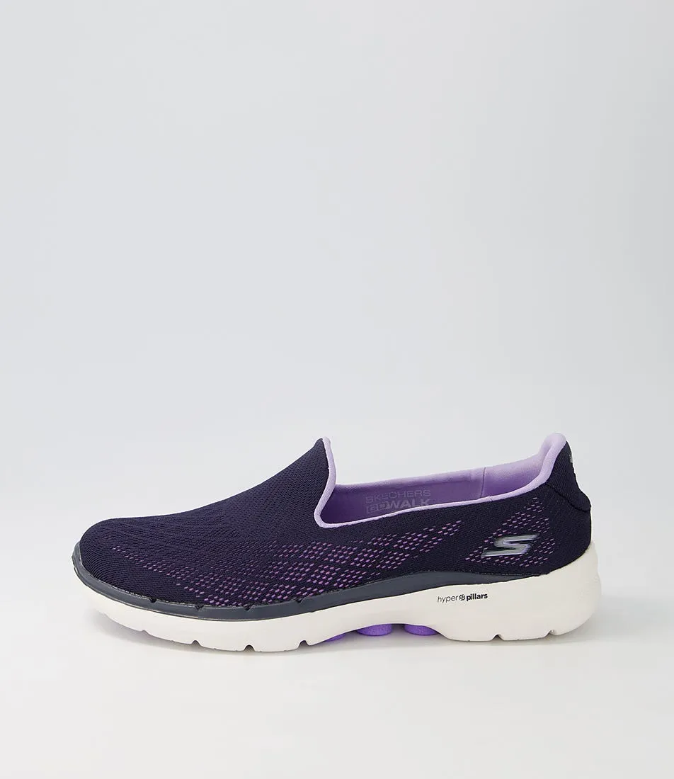 SKECHERS Go Walk 6 Navy Lavender Sneakers