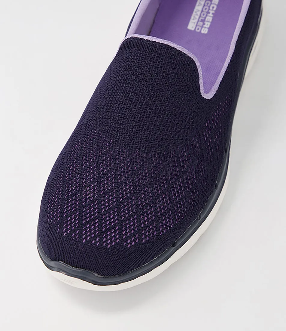 SKECHERS Go Walk 6 Navy Lavender Sneakers