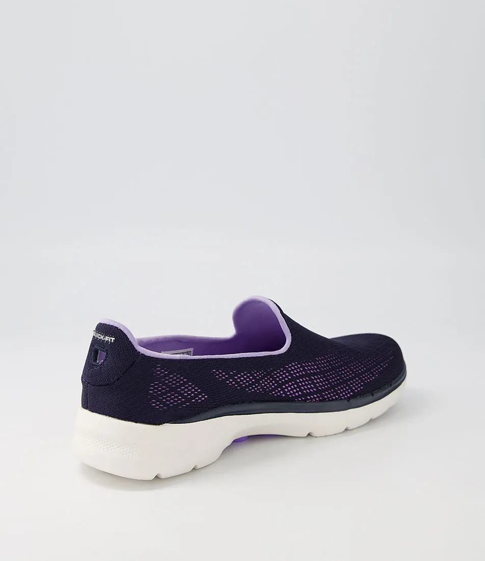 SKECHERS Go Walk 6 Navy Lavender Sneakers