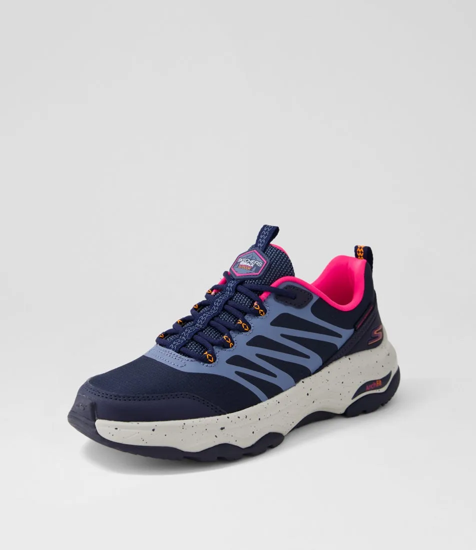 SKECHERS Go Walk Arch Navy Multi Smooth Sneakers