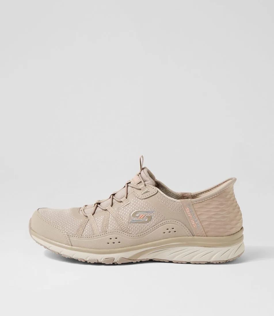 SKECHERS Gratis Sport Awe Inspiring Taupe Fabric Sneakers