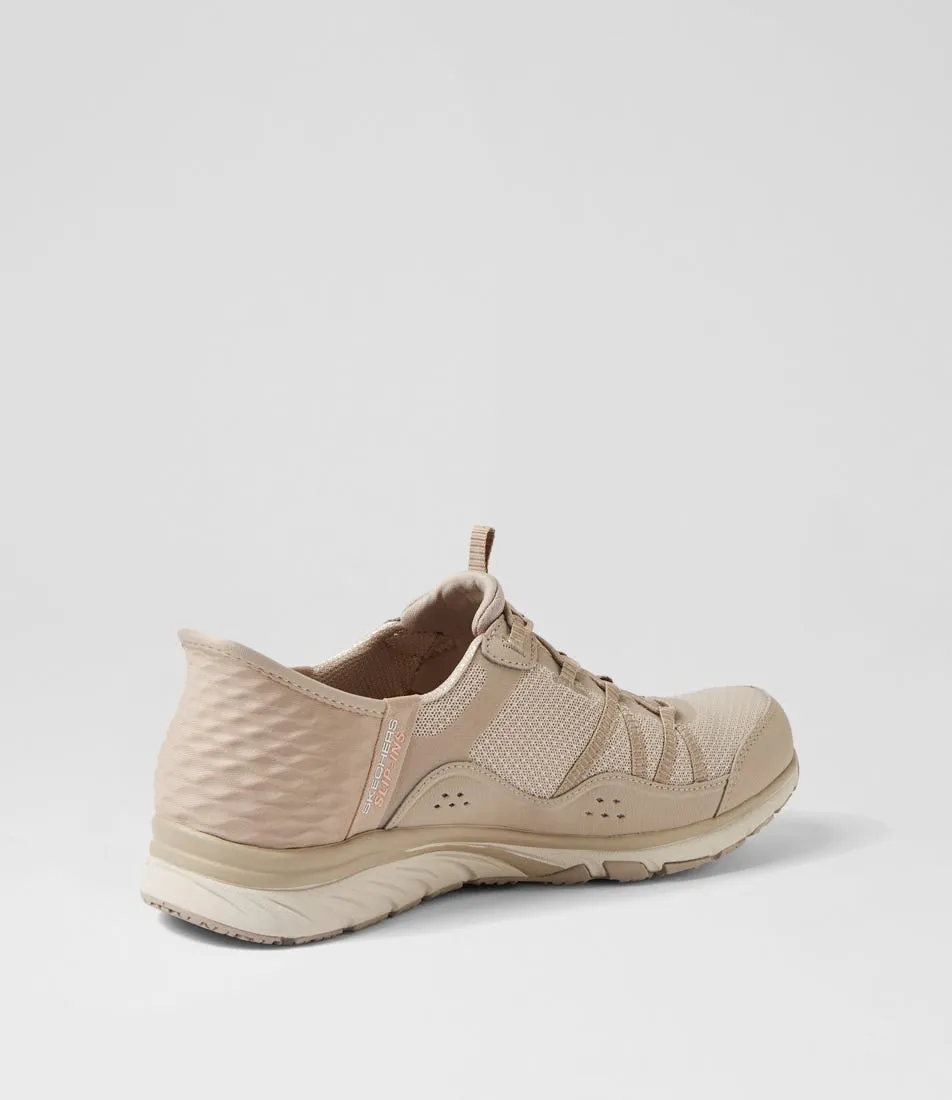 SKECHERS Gratis Sport Awe Inspiring Taupe Fabric Sneakers