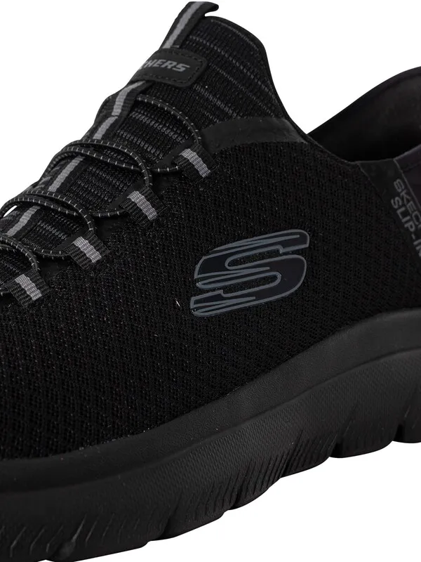 Skechers Slip-ins Summits High Range Trainers - Black/Black