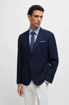 Slim-fit jacket in a performance-stretch wool blend