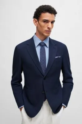 Slim-fit jacket in a performance-stretch wool blend