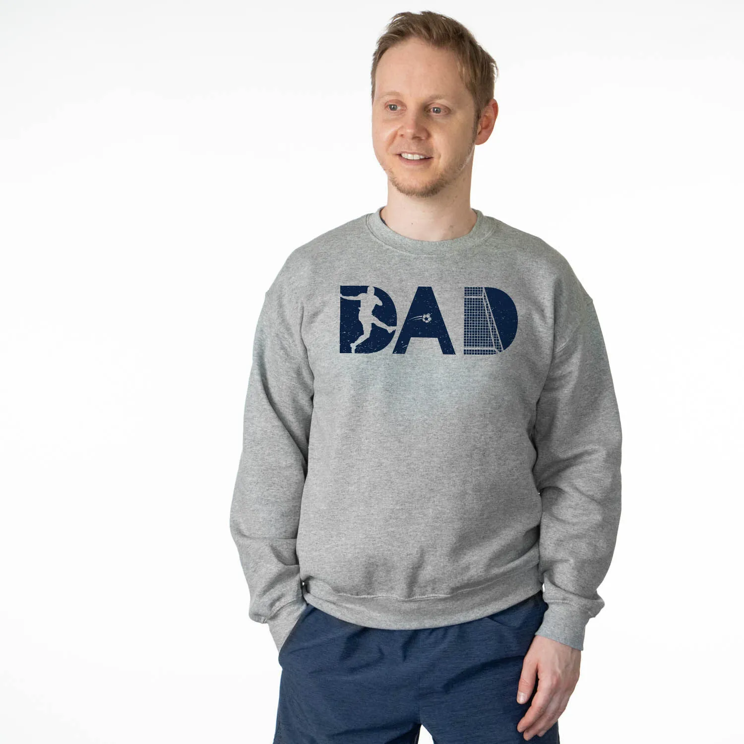 Soccer Crewneck Sweatshirt - Soccer Dad Silhouette 