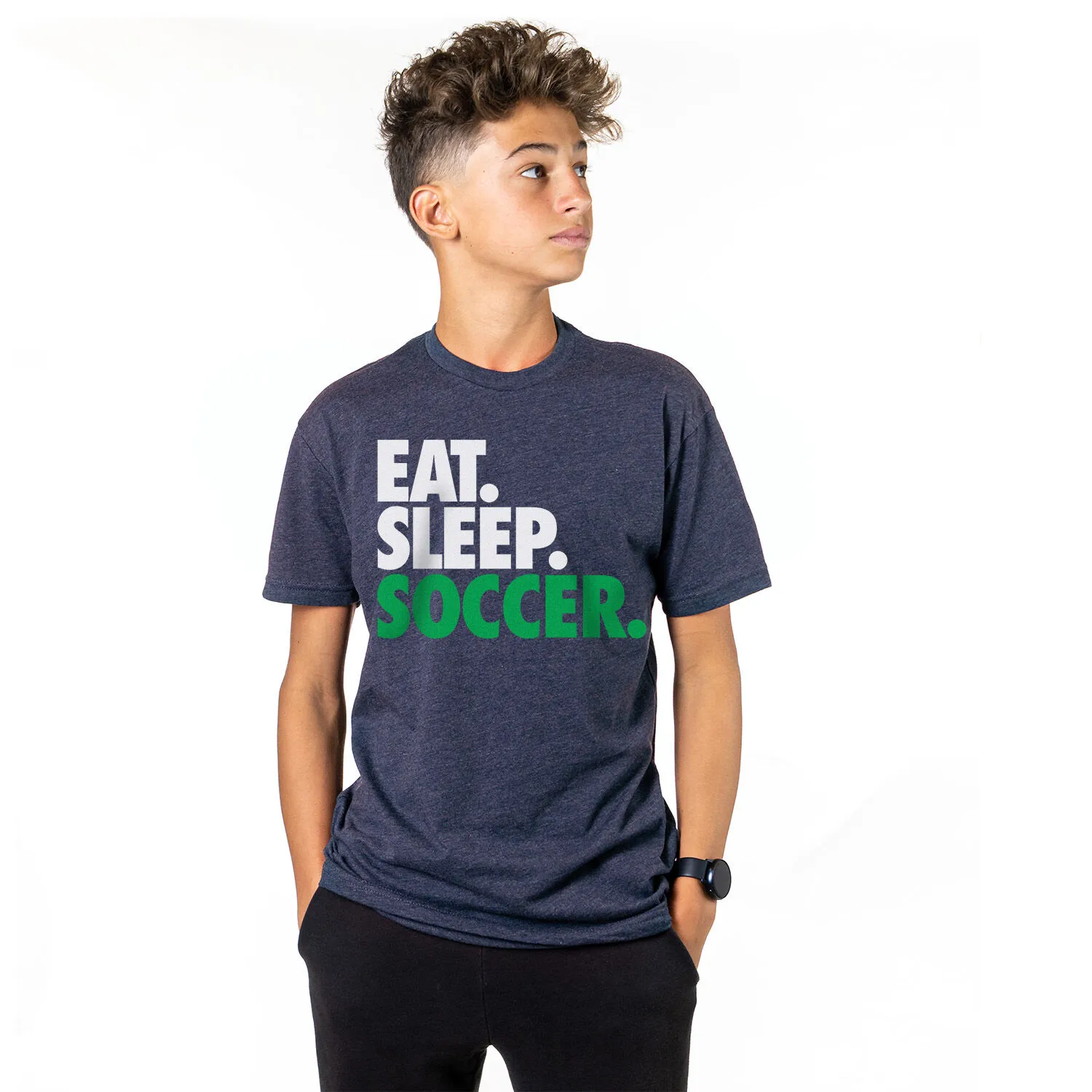 Soccer T-Shirt Short Sleeve Eat. Sleep. Soccer. 