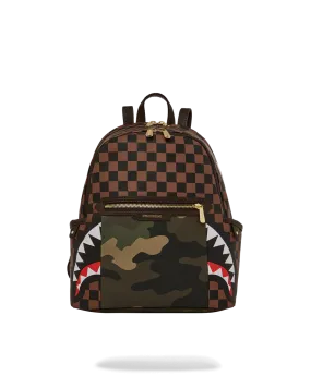 Sprayground Exterior Gold Zip Pocket Sharks in Paris Savage Backpack