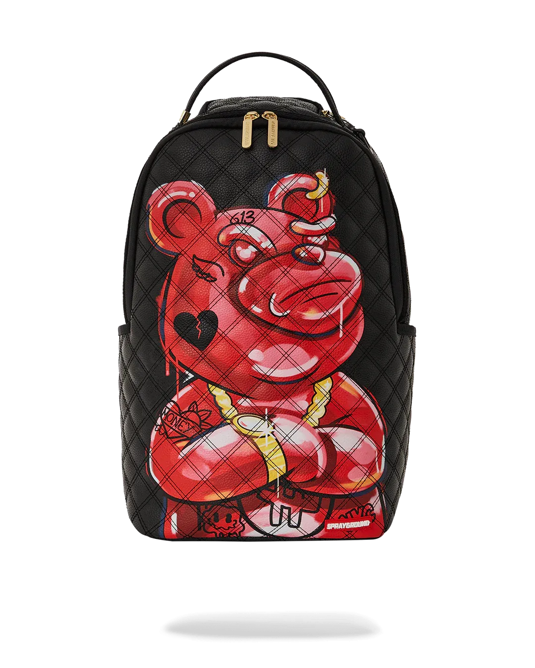 Sprayground Quilt Hand Painted Diablo Bear Backpack