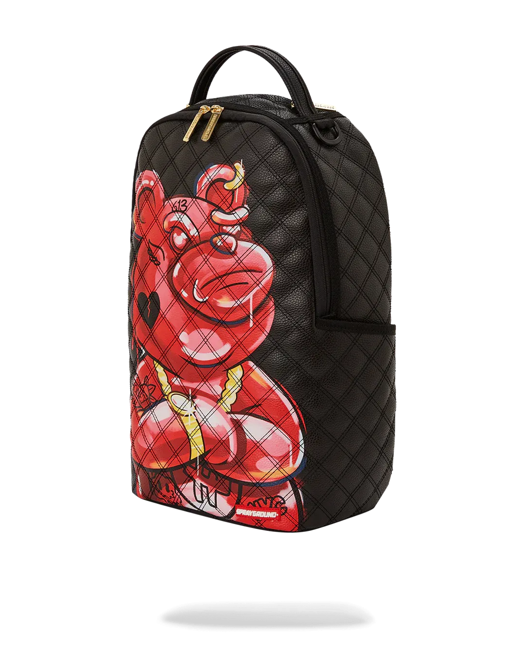 Sprayground Quilt Hand Painted Diablo Bear Backpack