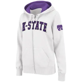 Stadium Athletic Kansas State Wildcats Women's White Arched Name Full-Zip Hoodie