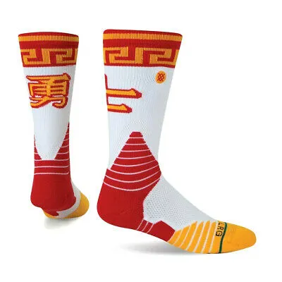 STANCE FUSION CREW BASKETBALL - GOLDEN STATE CNY WHITE SOCKS