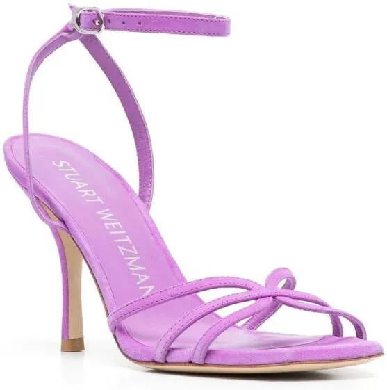 Stuart Weitzman Nudist 100mm suede sandals Purple