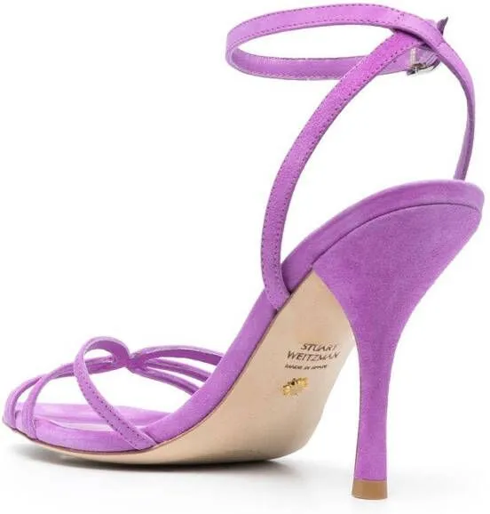 Stuart Weitzman Nudist 100mm suede sandals Purple