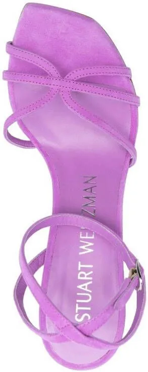 Stuart Weitzman Nudist 100mm suede sandals Purple