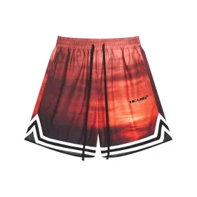 Sunset Landscape Full Print Basketball Shorts