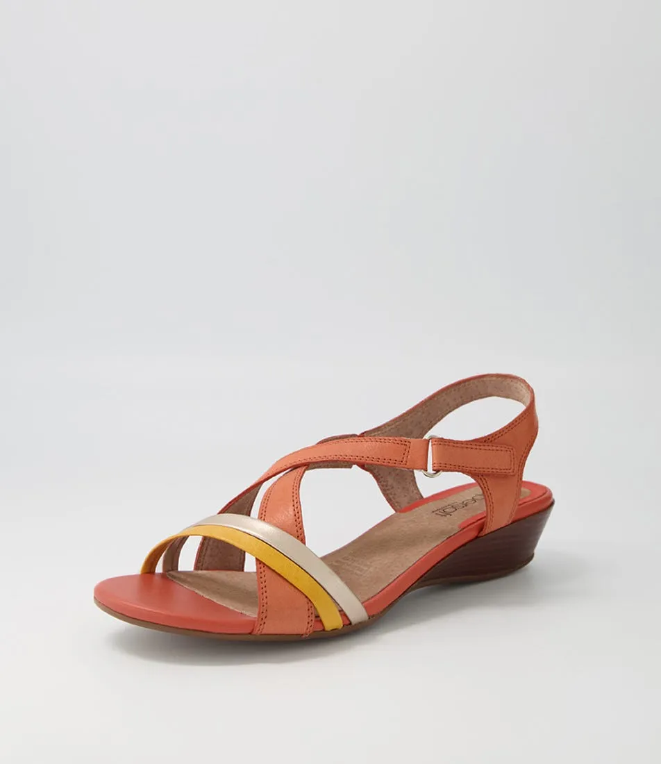 SUPERSOFT Cortina Orange Multi E Leather Sandals