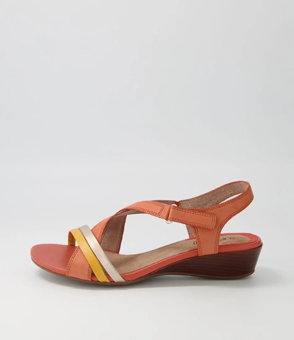 SUPERSOFT Cortina Orange Multi E Leather Sandals