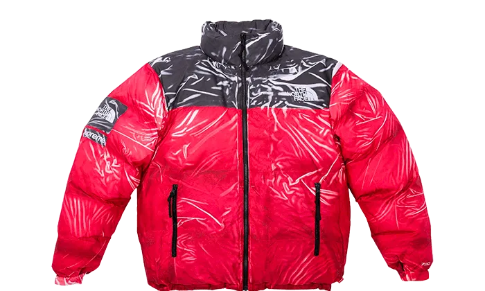 Supreme The North Face Printed Nuptse Jacket Red